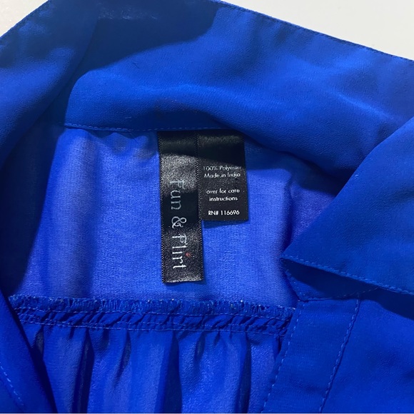 Sheer royal blue button tank size M - Picture 5 of 6